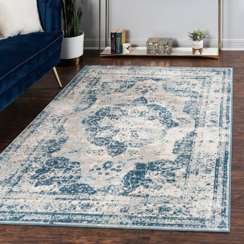 Mistana™ Brandt Performance Blue Rug & Reviews Wayfair